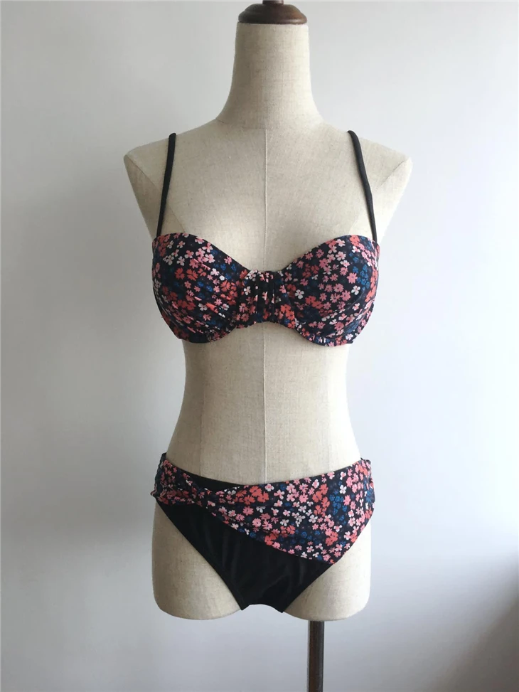 Set Bikini Gwasg Blodau Twist Ditsy